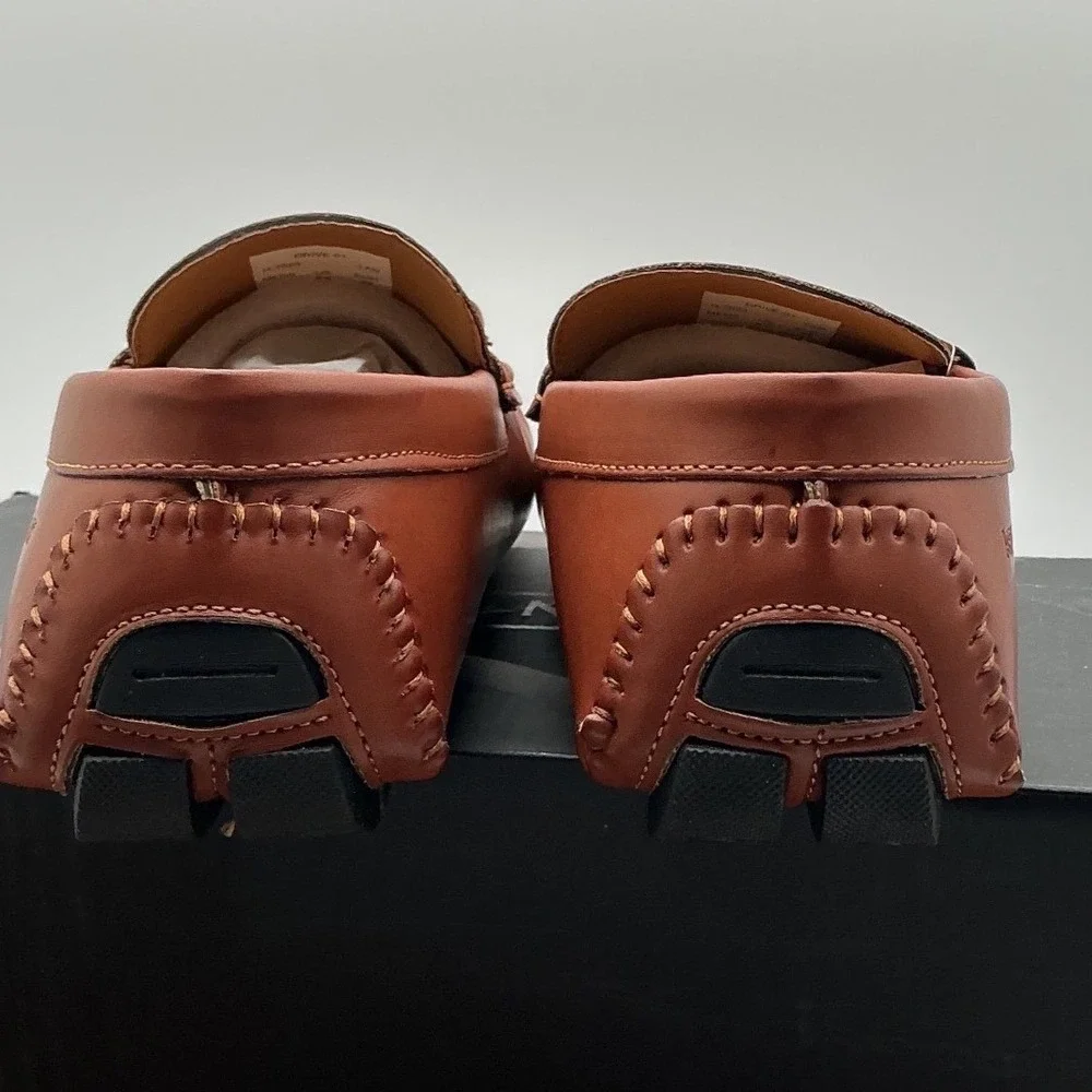 Aston Marc Mens Drive-01 Tan Bit Loafer Driving Shoes Size 8.5 M New